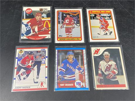 6 MISC. NHL ROOKIE CARDS