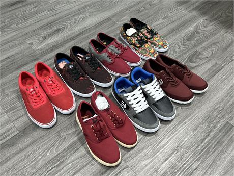 7 BRAND NEW PAIRS OF ETNIES & EMERICA SKATE SHOES (APPROX SIZE MENS 8.5-10)