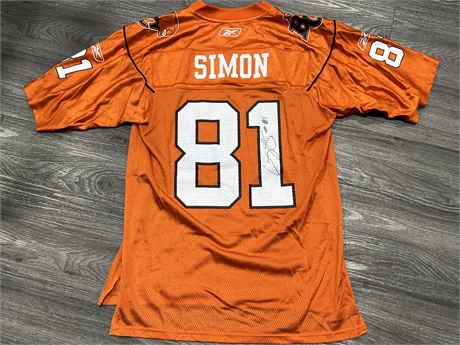 SIGNED GEROY SIMON BC LIONS JERSEY SIZE M