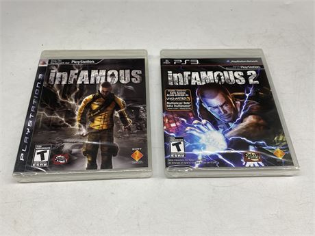2 SEALED PS3 INFAMOUS GAMES