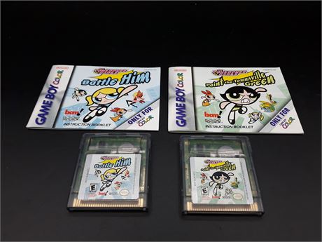 POWERPUFF GIRLS & MANUALS - VERY GOOD CONDITION - GAMEBOY COLOR