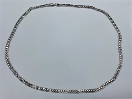 18K WHITE GOLD PLATED CHAIN NECKLACE (24”)