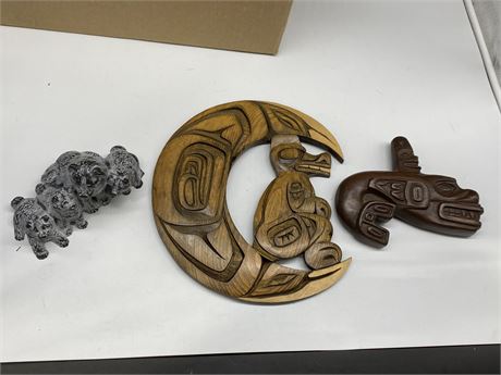 2 INDIGENOUS CARVINGS & SCULPTURE (1 Carving is signed)