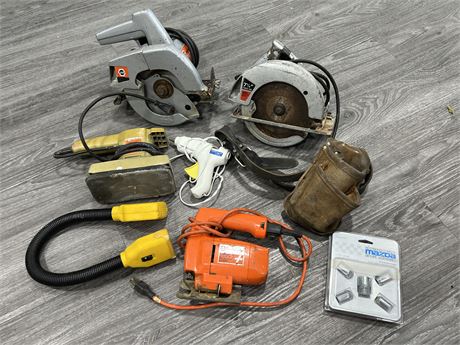LOT OF MISC TOOLS / POWER TOOLS