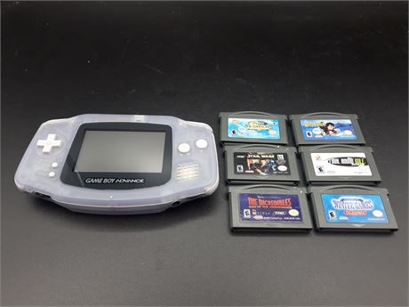 GAMEBOY ADVANCE CONSOLE WITH GAMES - VERY GOOD CONDITION