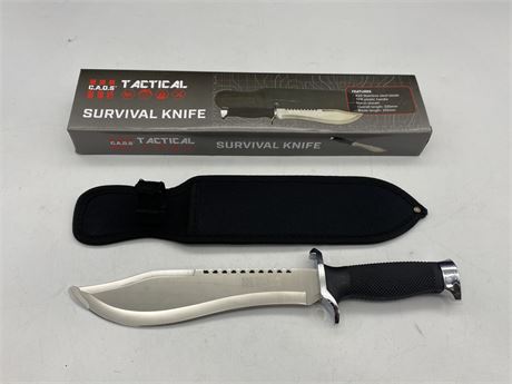 (NEW) TACTICAL SURVIVAL KNIFE - STAINLESS STEEL BLADE