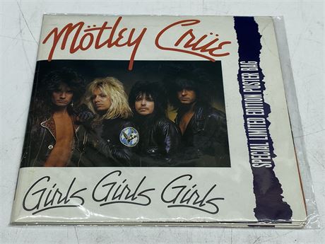 MOTLEY CRÜE - GIRLS GIRLS GIRLS 45 RPM W/POSTER SLEEVE - NEAR MINT (NM)