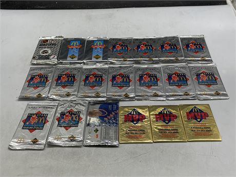15 SEALED UPPERDECK ALL STAR HOCKEY CARD PACKS + 5 OTHERS