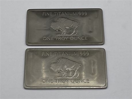 TWO NEW 1 TROY OUNCE TITANIUM BARS