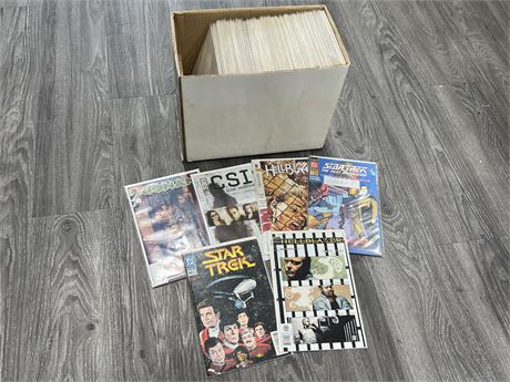 COMIC SHORTBOX OF MIXED BACK COMICS ISSUES BAGGED & BOARDED