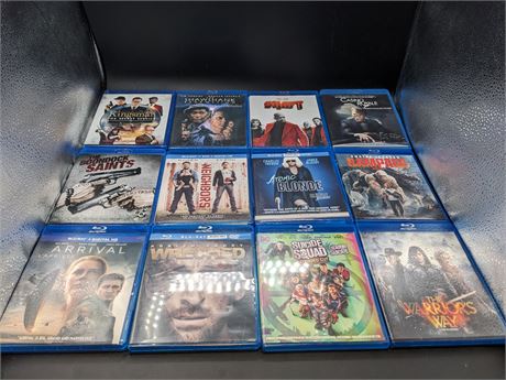 12 BLU-RAY ACTION / COMEDY MOVIES - VERY GOOD CONDITION