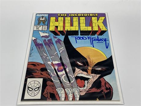 SIGNED - THE INCREDIBLE HULK #340 - SIGNED BY TODD MCFARLANE