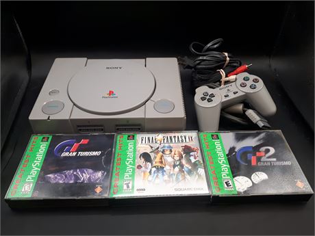 PLAYSTATION ONE CONSOLE WITH GAMES - TESTED & WORKING