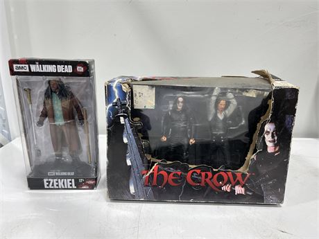 WALKING DEAD & THE CROW FIGURES NEW IN BOX (Crow box has damage)