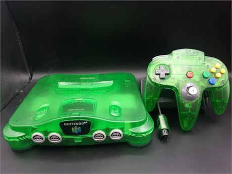 JUNGLE GREEN N64 CONSOLE - EXCELLENT CONDITION