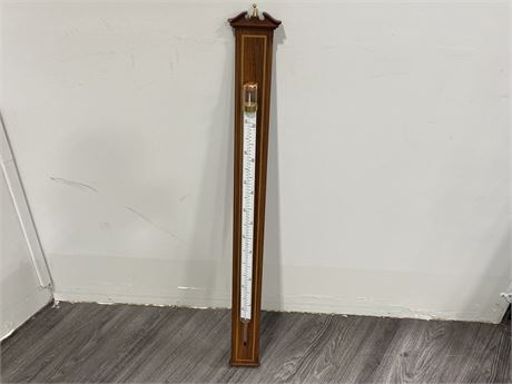 REPRODUCTION BAROMETER/GAUGE 43” tall (Missing top piece, works)