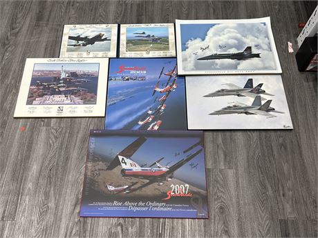 7 JET PICTURES - SOME LOCAL (Signatures are printed)