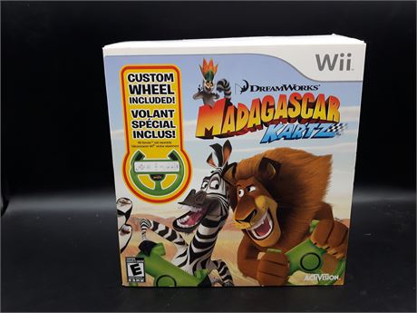MADAGASCAR KARTZ - COLLECTORS EDITION WITH WHEEL - MINT - WII