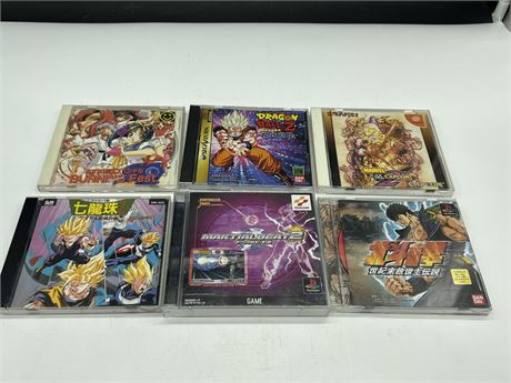 6 MISC JAPANESE VIDEO GAMES - CONDITION VARIES