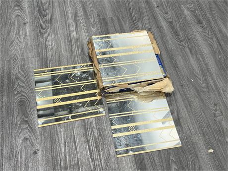 LOT OF 1970’s GLAS-TILE ADHESIVE WALL MIRROR TILES 12”x12”