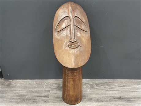LARGE WOODEN CARVED FACE (26” TALL)
