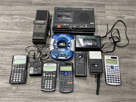 LOT OF VINTAGE ELECTRONICS & CALCULATORS AS IS