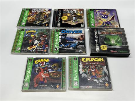 8 PLAYSTATION ONE GAMES