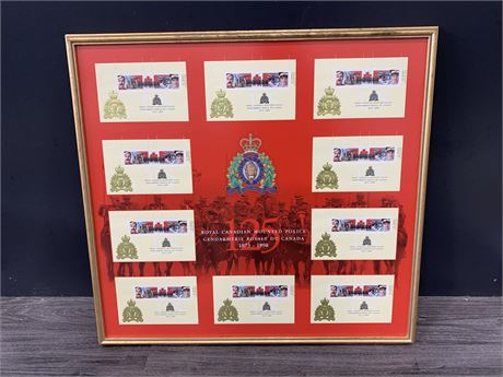 FRAMED R.C.M.P. SOUVENIR SHEETS (stamps)