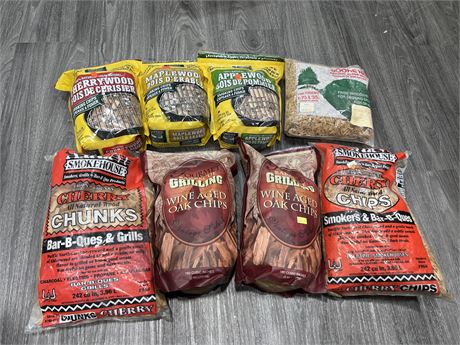 8 BAGS OF SMOKER CHIPS