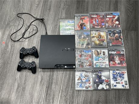 PS3 & 2 CONTROLLERS WITH 13 GAMES