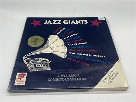 5 LP SET JAZZ GIANTS - COLLECTORS TREASURY - EXCELLENT (E)