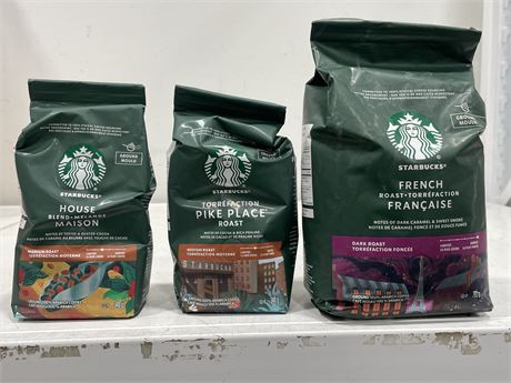 3 NEW STARBUCKS COFFEE BAGS