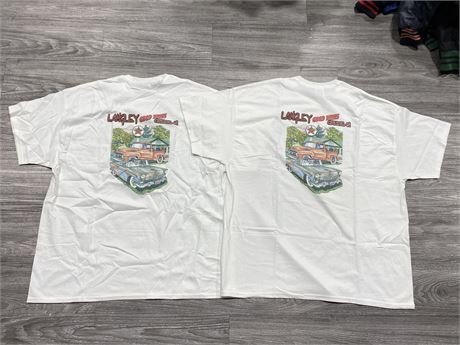 2 UNWORN LANGLEY GOOD TIMEE CRUISE-IN T-SHIRTS - SIZE 2XL
