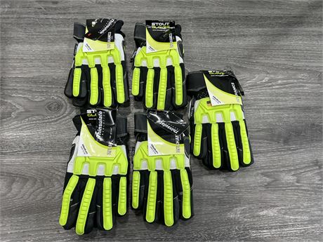 5 PAIRS STOUT GLOVES - SIZE M