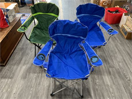 3 NEW COLLAPSABLE CHAIRS