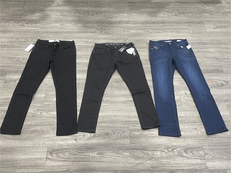 3 NEW JEANS W/ TAGS ALL SIZE 30