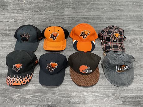 LOT OF 8 BC LIONS HATS