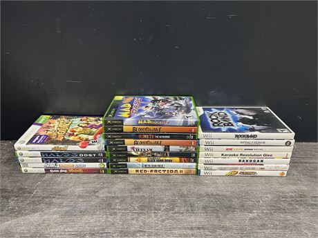 LOT OF XBOX, XBOX360 & WII GAMES
