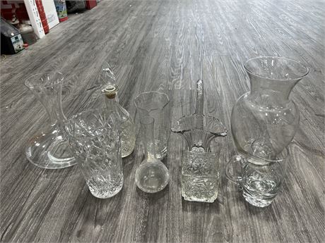 LOT OF ASSORTED GLASSWARE W/ SOME CRYSTAL