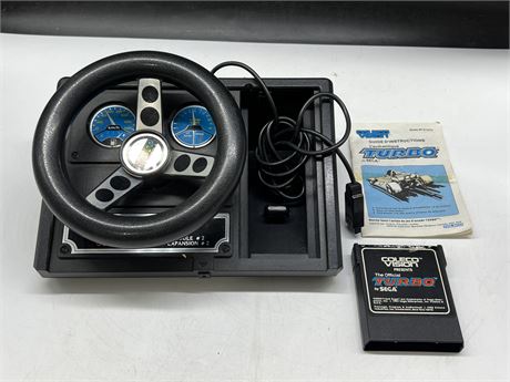 COLECO VISION TURBO GAME + RACING WHEEL (No foot pedal)