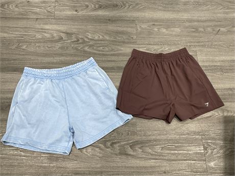 2 NEW GYMSHARK SHORTS SIZE L & S