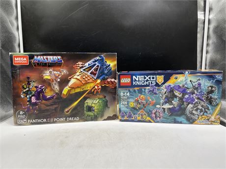 OPEN BOX LEGO NEXO KNIGHTS 70350 & OPEN BOX MEGA CONSTRUX HE-MAN