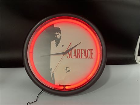 SCARFACE LIGHTUP WALL CLOCK (12”)