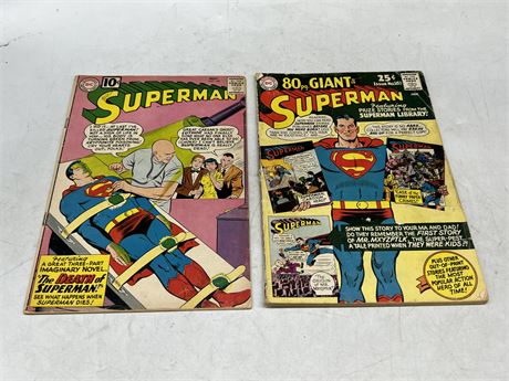 2 VINTAGE SUPERMAN COMICS