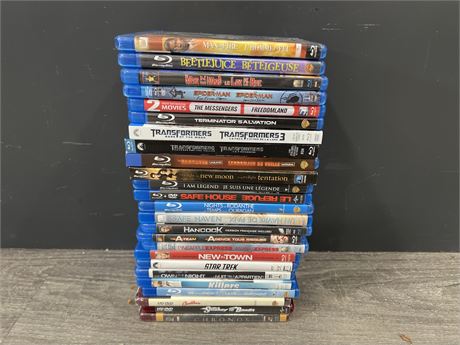 25 MISC BLU RAYS / HD DVDS - SOME SEALED