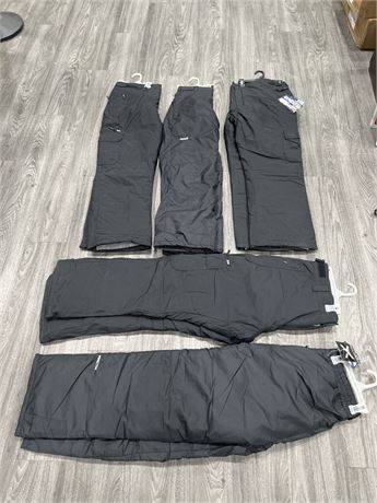 5 PAIRS OF NEW SNOW / OUTDOORS PANTS