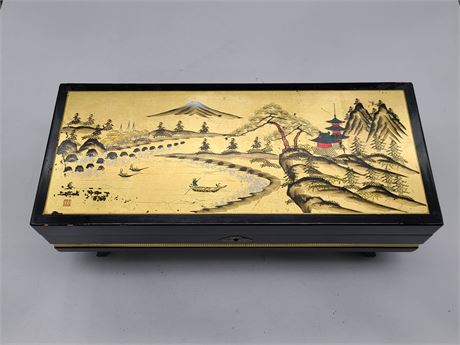 VINTAGE CHINESE JEWELRY BOX (16.5"x7.5")