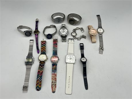 14 MISC MENS & WOMEN WATCHES - GUCCI & MK ARE REPOP
