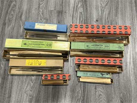 8 BOXES OF VINTAGE MOSTLY NEW OLD STOCK STEEL FILES