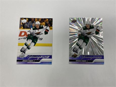 YOUNG GUNS BROCK FABER SILVER OUTBURST RC UPPER DECK NHL CARDS